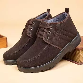 Мужские ботинки, мужская зимняя обувь, модные бархатные теплые зимние ботинки, кроссовки до щиколотки, мужская обувь, зимние ботильоны, обувь 42 чёрный