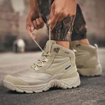 Мужские ботинки Мужские ботильоны Мужская обувь Рабочая защитная обувь Мотоциклетные ботинки Обувь для походов на открытом воздухе 40 чёрный