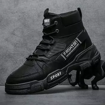Мужские ботинки Мужские ботильоны Осенние уличные кроссовки Ботинки Зимние удобные высокие туфли для мужчин Рабочие ботинки на платформе Botas Hombre 39