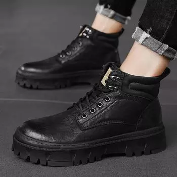 Мужские ботинки на шнуровке, высокие модные кожаные ботильоны, осенние повседневные мужские ботинки ручной работы для зимы, мужские ботинки для активного отдыха, кроссовки 7