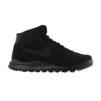 Мужские ботинки Nike Hoodland Suede Triple Black черно-антрацитовые 654888-090