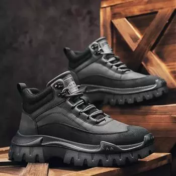 Мужские ботинки, новые зимние тапочки, теплые мужские туфли, водонепроницаемые нескользящие плюшевые кроссовки, мужские теннисные туфли, ботинки, мужские кроссовки, зимние 39 серый