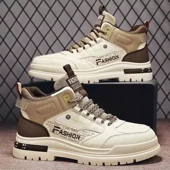 Мужские ботинки осень/зима тренд новый уличный спорт толстая подошва рыцарские ботинки высокие толстая подошва нескользящие зимние ботинки 39