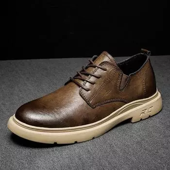 Мужские ботинки, осенняя кожаная повседневная обувь с высоким берцем, модная хлопковая обувь, ботильоны на плоской подошве, деловая уличная обувь, мужские кроссовки, новые 38 хаки