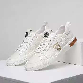 Мужские ботинки, осенняя кожаная повседневная обувь с высоким берцем, модная хлопковая обувь, ботильоны на плоской подошве, деловая уличная обувь, мужские кроссовки, новые 38 белый