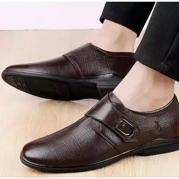 Мужские ботинки, осенняя кожаная повседневная обувь с высоким берцем, модная хлопковая обувь, ботильоны на плоской подошве, деловая уличная обувь, мужские кроссовки, новые 38 коричневый