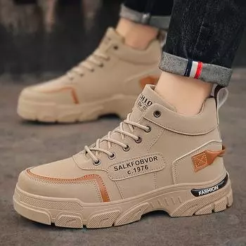 Мужские ботинки Повседневная обувь Зимние кожаные дизайнерские роскошные ботильоны на платформе Рабочая защитная обувь Кроссовки Botas Para Hombre 39