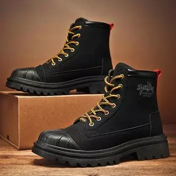 Мужские ботинки, рабочая обувь, повседневные кроссовки, мужская защитная обувь, натуральная кожа, мужские мотоциклетные ботинки, коричневые мужские ботинки 39