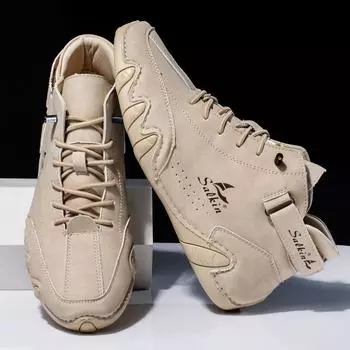 Мужские ботинки ручной работы, осенние ботильоны из спилка, большие размеры 38-48, обувь для отдыха для мужчин, Hombres Botas 39