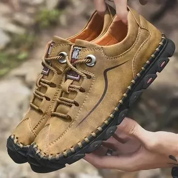 Мужские ботинки с низкой посадкой, модная повседневная обувь для активного отдыха, износостойкая, противоскользящая, для скалолазания, модная, удобная 024 38 жёлтый