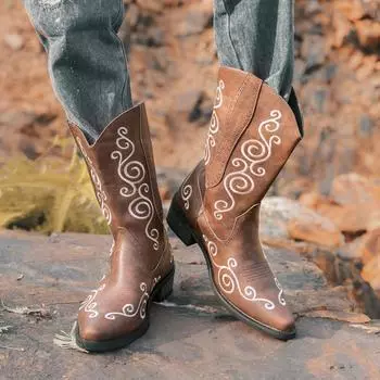 Мужские ботинки с ручной вышивкой, новые модные дизайнерские стильные уличные мотоциклетные повседневные модные вечерние водонепроницаемые коричневые туфли 38 чёрный