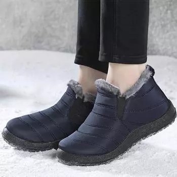 Мужские ботинки Slip On Ankle Boots Зимняя обувь Мужские водонепроницаемые зимние ботинки Зимние ботинки Para Hombre Легкие меховые повседневные кроссовки 38
