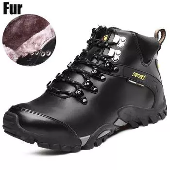 Мужские ботинки, водонепроницаемая мужская обувь, зимние ботинки для снега, меховые дышащие, модная мужская зимняя обувь, zapatos hombre 6