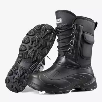 Мужские ботинки, водонепроницаемые мужские зимние ботинки, для активного отдыха, рыбалки, зимние ботинки, противоскользящие, теплые, плюшевые, зимние ботинки с нескользящей подошвой 40