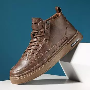 Мужские ботинки, всесезонные рабочие ботинки для улицы, мужские повседневные ботинки, модные, мягкая подошва, удобные кожаные спортивные ботинки, мужская обувь 39
