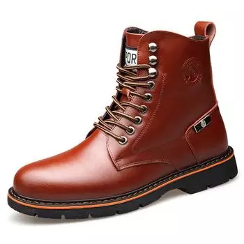 Мужские ботинки высокого качества, зимняя теплая повседневная обувь, мужские ботинки, модные ботинки из натуральной кожи с плюшевым мехом, размер 38-44 38