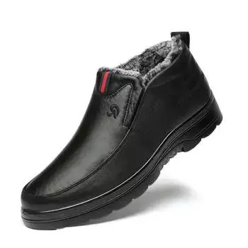 Мужские ботинки, высококачественные ботильоны, мужские, легкие, повседневные, зимние, теплые, меховые, рабочие, мужские, уличные, Zapatos De Hombre 39 чёрный