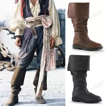 Мужские ботинки Женские ботинки Викинг Рэпп Нордические ботинки Ренессанс Ретро Стимпанк Готика Обувь Одежда Кожа 35 чёрный