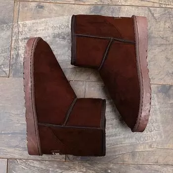 Мужские ботинки зимние высококачественные нескользящие ботинки флисовые для сохранения тепла ботинки 2024 новые мужские зимние ботинки уличные водонепроницаемые зимние ботинки 35 чёрный