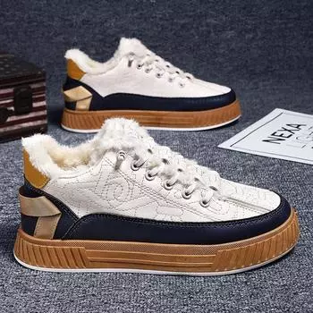 Мужские ботинки, зимняя кожаная обувь с высоким берцем, модная хлопковая обувь, модные ботинки, деловая повседневная уличная обувь, мужские кроссовки, новые 39 бежевый