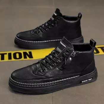 Мужские ботинки, зимняя кожаная обувь с высоким берцем, модная хлопковая обувь, модные ботильоны, деловая повседневная уличная обувь, мужские кроссовки, новые 39