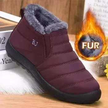 Мужские ботинки зимняя обувь для мужчин водонепроницаемые зимние ботинки зимние ботинки hombre теплые меховые ботильоны мужские ботинки 2024 35 чёрный