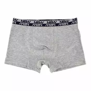 Мужские боксеры из эластичного хлопка с логотипом на резинке NEW MAN S светло-серый