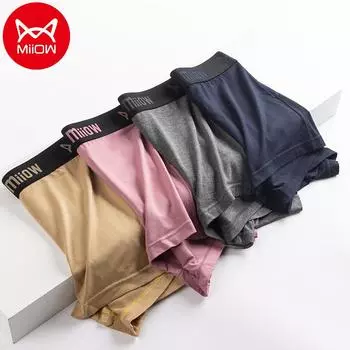Мужские боксеры Miiow, 3 шт., антибактериальные удобные боксеры из модала AAA, L-4XL L