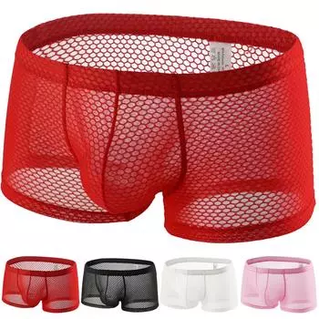 Мужские боксеры, мягкое сексуальное дышащее модное нижнее белье, впитывающее влагу нижнее белье L