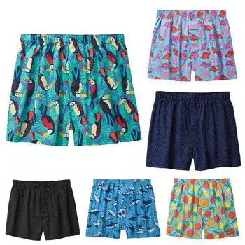 Мужские боксеры с эластичной резинкой на талии и принтом, свободные бесшовные, быстросохнущие, впитывающие влагу, тонкие домашние шорты больших размеров, шорты для сна, летние трусы M зелёный