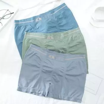 Мужские боксеры со средней талией, мягкие дышащие, быстросохнущие, мягкие эластичные тонкие U-образные выпуклые антисептические бесшовные мужские трусы без ограничений, нижнее белье зелёный