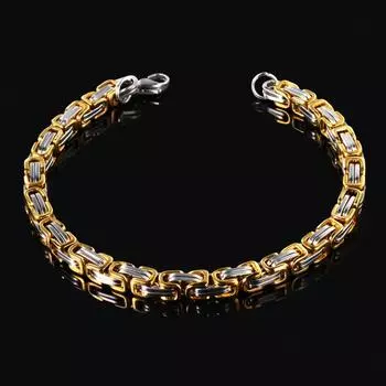 Мужские браслеты и браслеты с индивидуальной цепочкой в стиле панк-хип-хоп, модные ювелирные изделия из нержавеющей стали золотой