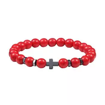 Мужские браслеты из натурального камня с бусинами, износостойкие ювелирные изделия, эластичные браслеты из веревки, модный браслет с тигром для вечеринки type 1