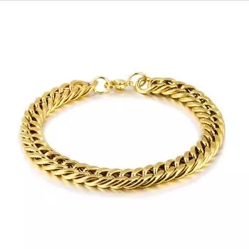 Мужские браслеты из нержавеющей стали, кубинская цепочка, серебряный цвет, золотой браслет, мужской женский ювелирный подарок золотой