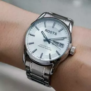 Мужские брендовые аналоговые металлические модные наручные часы Roots RT-5050