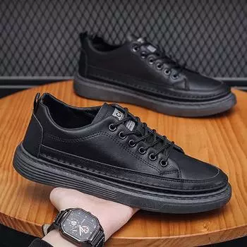 Мужские британские повседневные кожаные туфли - весна/осень, корейский стиль, модные универсальные, деловые и формальные 39