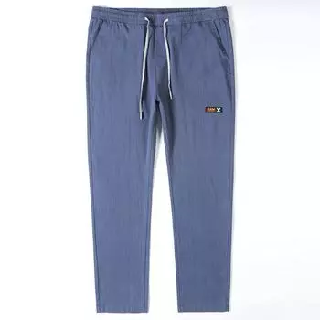 Мужские брюки больших размеров, мужские повседневные брюки, прямые брюки с эластичной резинкой на талии 12XL чёрный