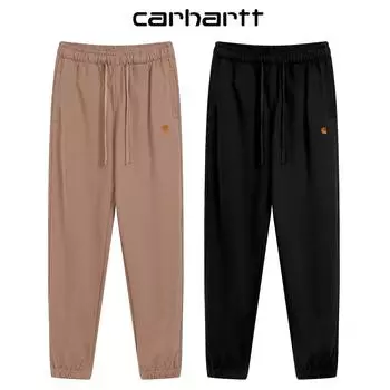 Мужские брюки Carhartt из высококачественного хлопка с вышитым логотипом на весну и осень, повседневные брюки, рабочие брюки M чёрный
