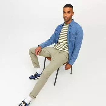 Мужские брюки-чиносы узкого кроя JACK & JONES US 31 / 32 темно-синий