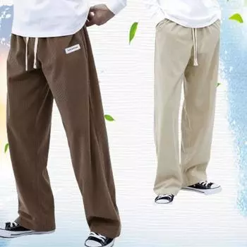 Мужские брюки для активного отдыха, широкие брюки в стиле хип-хоп, спортивные, мужские, свободные, повседневные, свободные, эластичные, вельветовые брюки Yasheng S чёрный