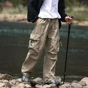 Мужские брюки для альпинизма, повседневные брюки для улиц на весну и осень, повседневные брюки для бега с несколькими карманами, спортивные брюки, легкие длинные брюки 3XL