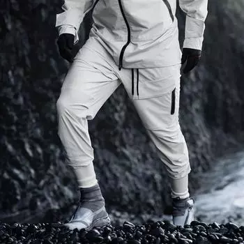 Мужские брюки для фитнеса с мышцами, тренировочные спортивные леггинсы для бега, повседневные эластичные дышащие брюки для ног S чёрный