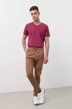 Мужские брюки Icardi с эластичной резинкой на талии светло-коричневого цвета