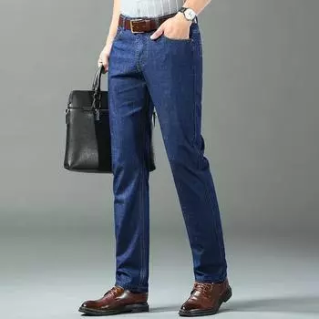 Мужские брюки Ice Silk Business Straight Tube Hanging Feeling Men s Style Soft 28 светло-синий