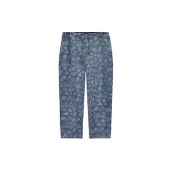 Мужские брюки из денима Li Ning Skateboard Series Straight Loose Wash, светло-голубые AJQS047-1 XL