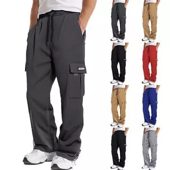 Мужские брюки-карго на открытом воздухе Мужские повседневные брюки Брюки-карго с несколькими карманами L чёрный
