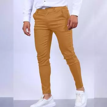 Мужские брюки-карго, повседневные брюки-джоггеры, облегающие брюки с брюками XXXL шафрановый