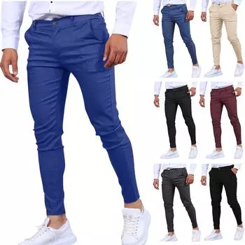 Мужские брюки-карго, повседневные брюки-джоггеры, облегающие брюки с брюками L чёрный