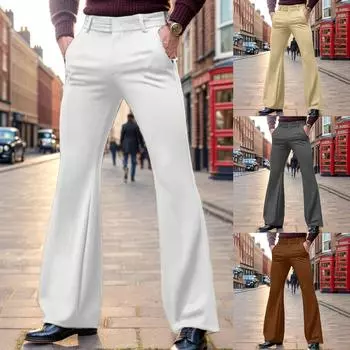 Мужские брюки-карго, повседневные, однотонные, с карманами L чёрный