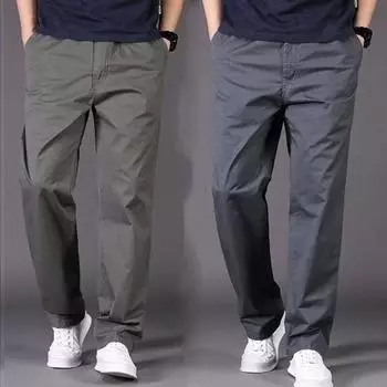 Мужские брюки-карго, прямые, широкие, однотонные, с карманами, застежкой-молнией на пуговицы, гладкие, быстросохнущие, для улицы, длинные брюки 3XL темно-серого